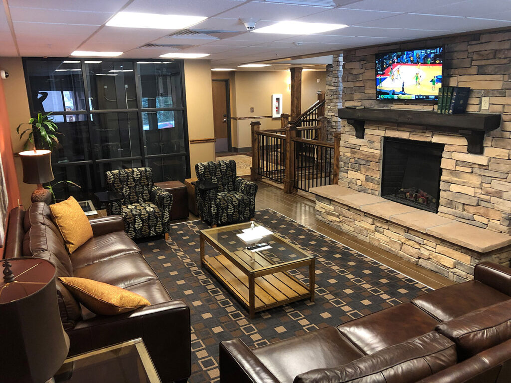 The second floor lobby at the adjoining Best Western Hotel