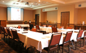 The conference room at the adjoining Best Western Hotel